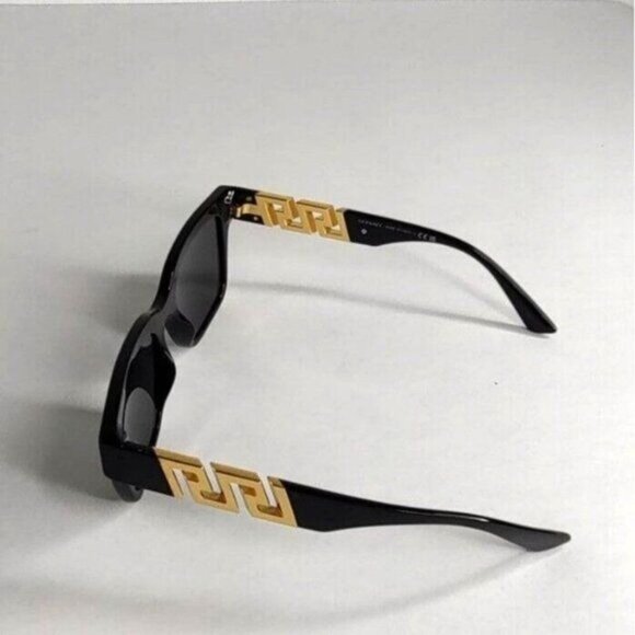 VERSACE Sunglasses Monogram Logo Lens VE4421 La Greca Logo Arms Black - Picture 8 of 14